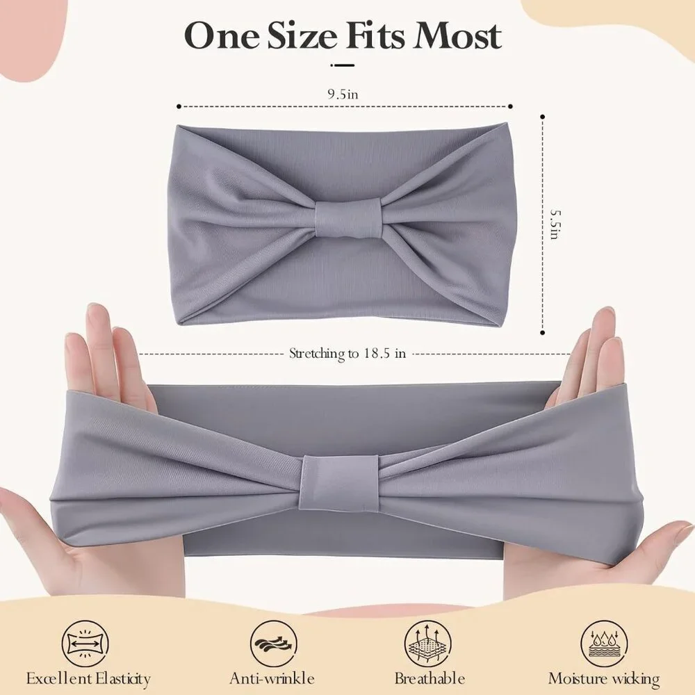Women Headbands Cotton Blend 6-Pack Non-Slip Thick Stretchy Fashion